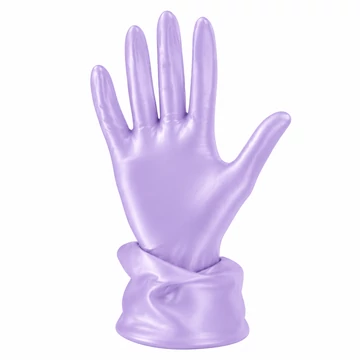 Lila gyöngyház gumikesztyű - XS méret (100 db) (anyaga púdermentes nitril)